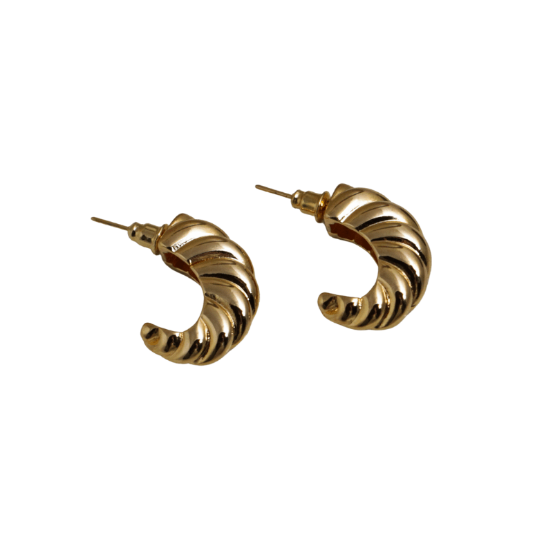 NuLuDa Jewellery- Shell Shaped Gold Studs Earrings – Gold Plated