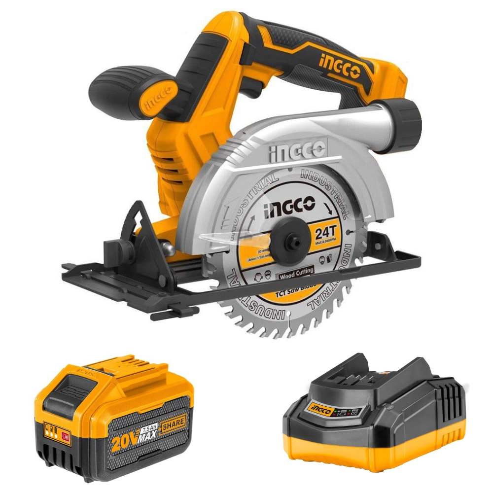 Ingco – Lithium Ion Circular Saw with 7.5Ah Battery Pack and Fast Charger
