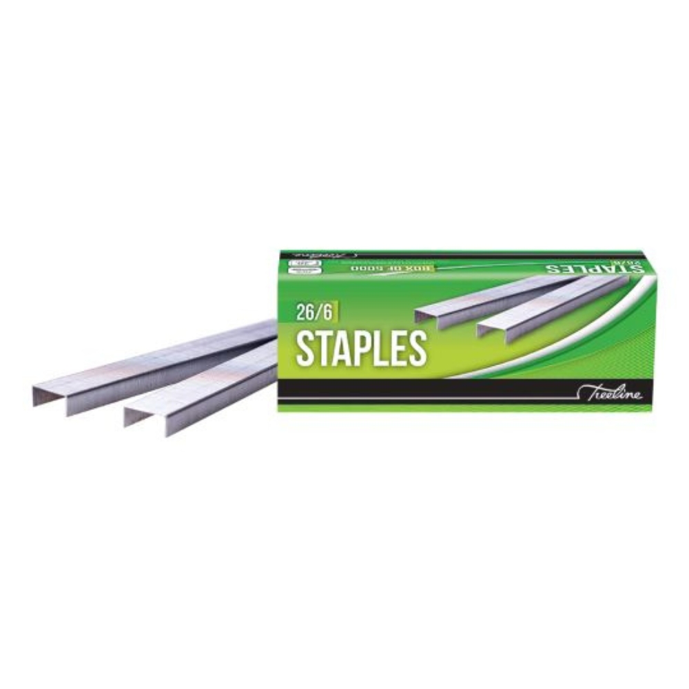 Treeline – 26/6 Staples – 20 Sheets (5000 per box) – Pack of 20 Boxes