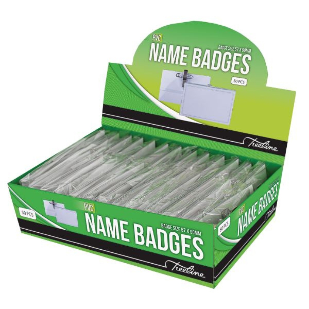 Treeline – Name Badge PVC – 59 x 90mm – Box of 50