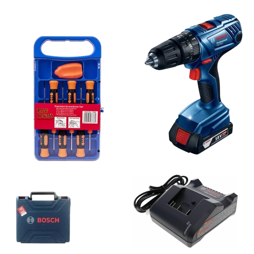 Bosch – Professional 180LI Cordless Combo Drill Kit + Screwdriver Set (7 Pieces)