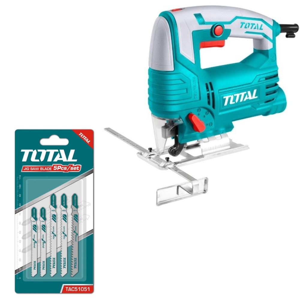 Total Tools – Industrial Jig Saw (800W) with Jig Saw Blades (5 Piece)