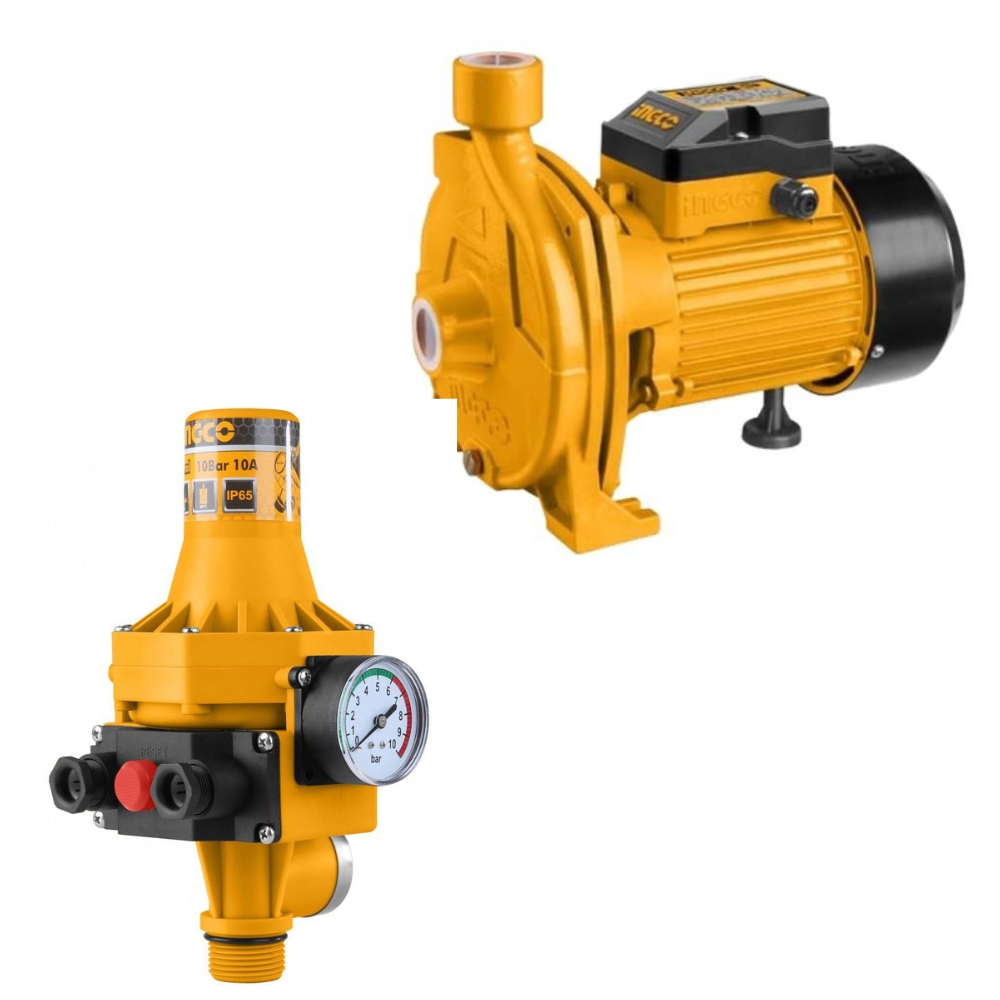 Ingco – Centrifugal Water Pump (0.5HP) (370W) with Automatic Pump 10A