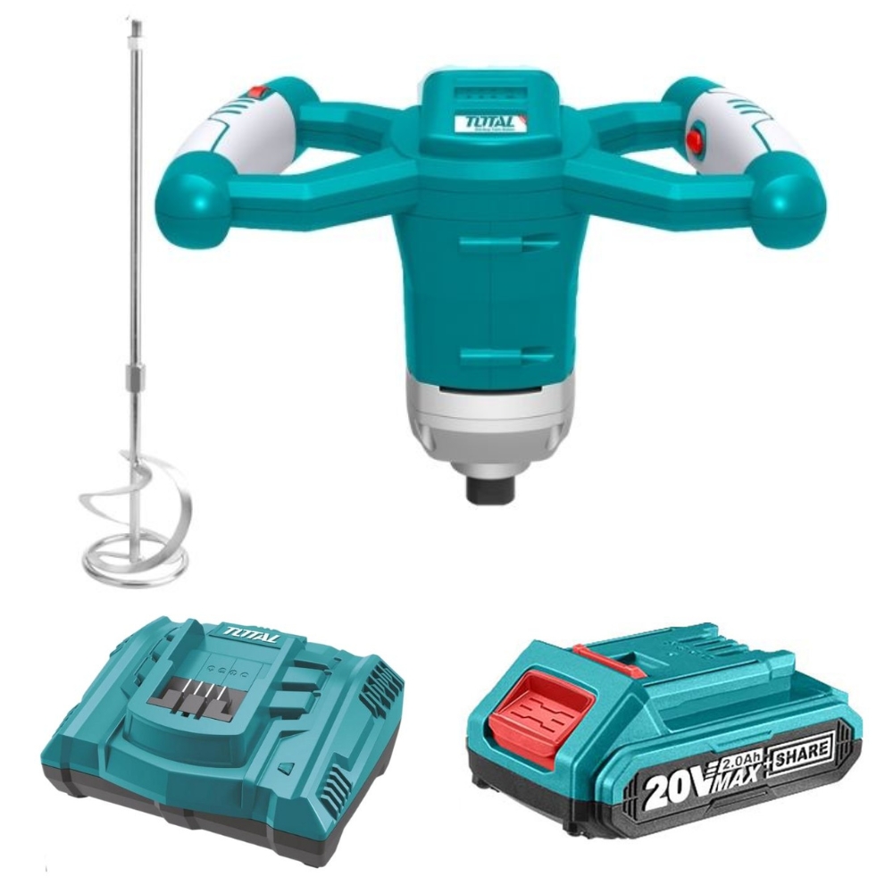 Total Tools – Mixer / Lithium-ion Paint Mixer 20V , 2.0Ah Battery & Charger