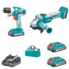 Total Tools – Angle Grinder with Cordless Drill, 2.0Ah Battery, Charger+Bag Total Tools – Angle Grinder with Cordless Drill, 2.0Ah Battery, Charger+Bag