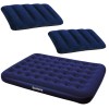 Bestway – Flocked Queen Airbed – Blue with Inflatable Travel Pillow Bestway – Flocked Queen Airbed – Blue with Inflatable Travel Pillow