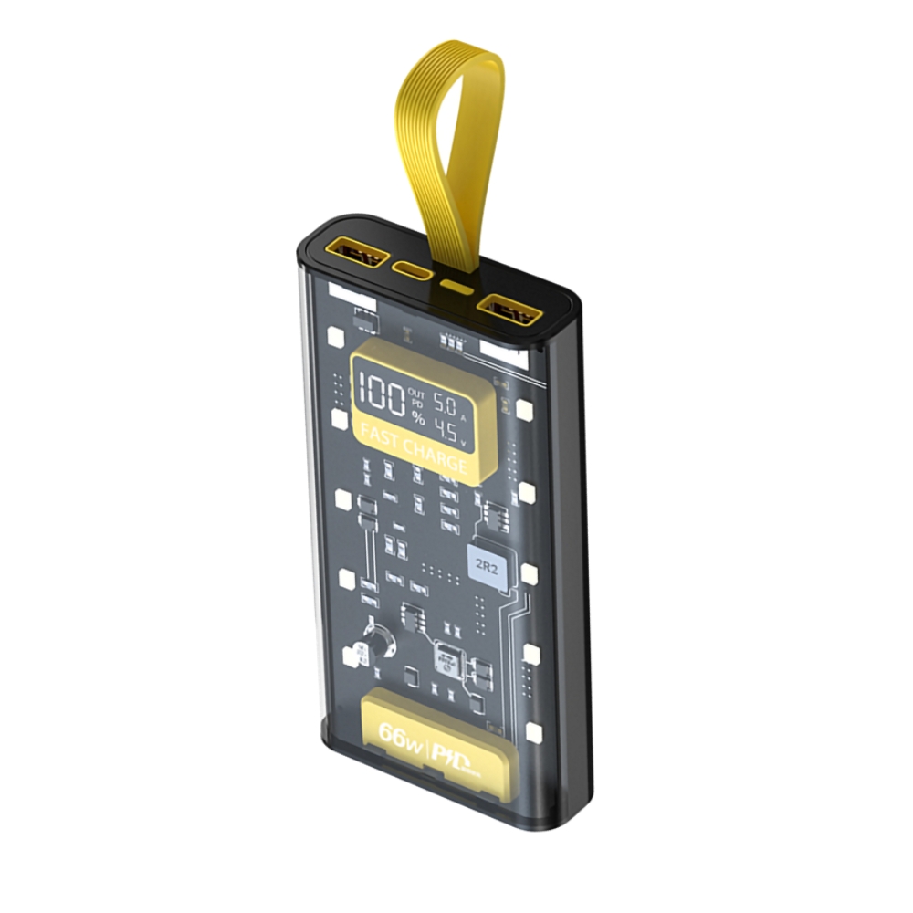 Supa Fly – Circuit Series Power Bank 10000mah LCD 22.5W PD – Transparent
