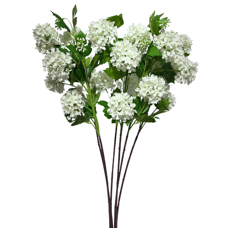 Toolhome Blossoms – Snowball – Cream (Pack of 6 Stems) – 77cm