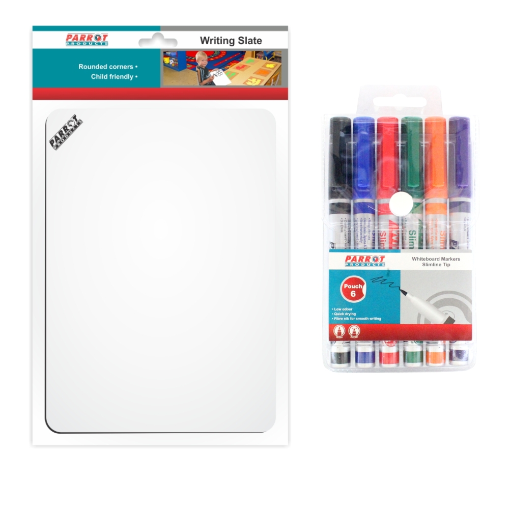 Parrot Writing Slate A4 Markerboard – 297x210mm with Makers – SlimlineTip-6