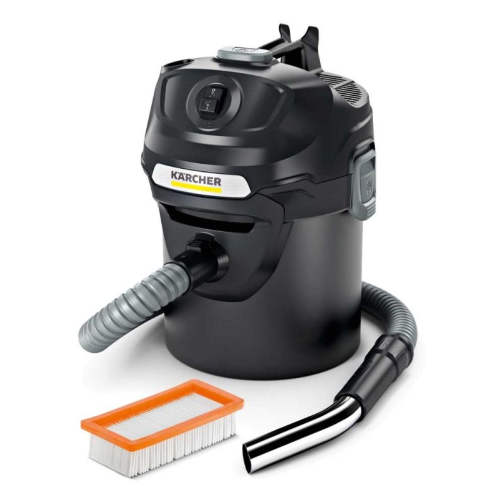 Kärcher AD 2 Ash Vacuum, 600W, 14L container, 1.2m hose, and filter