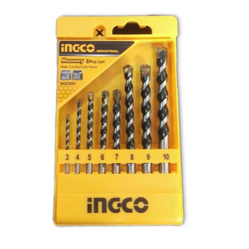 Ingco – Masonry Drill Bits Set – 8 Pieces