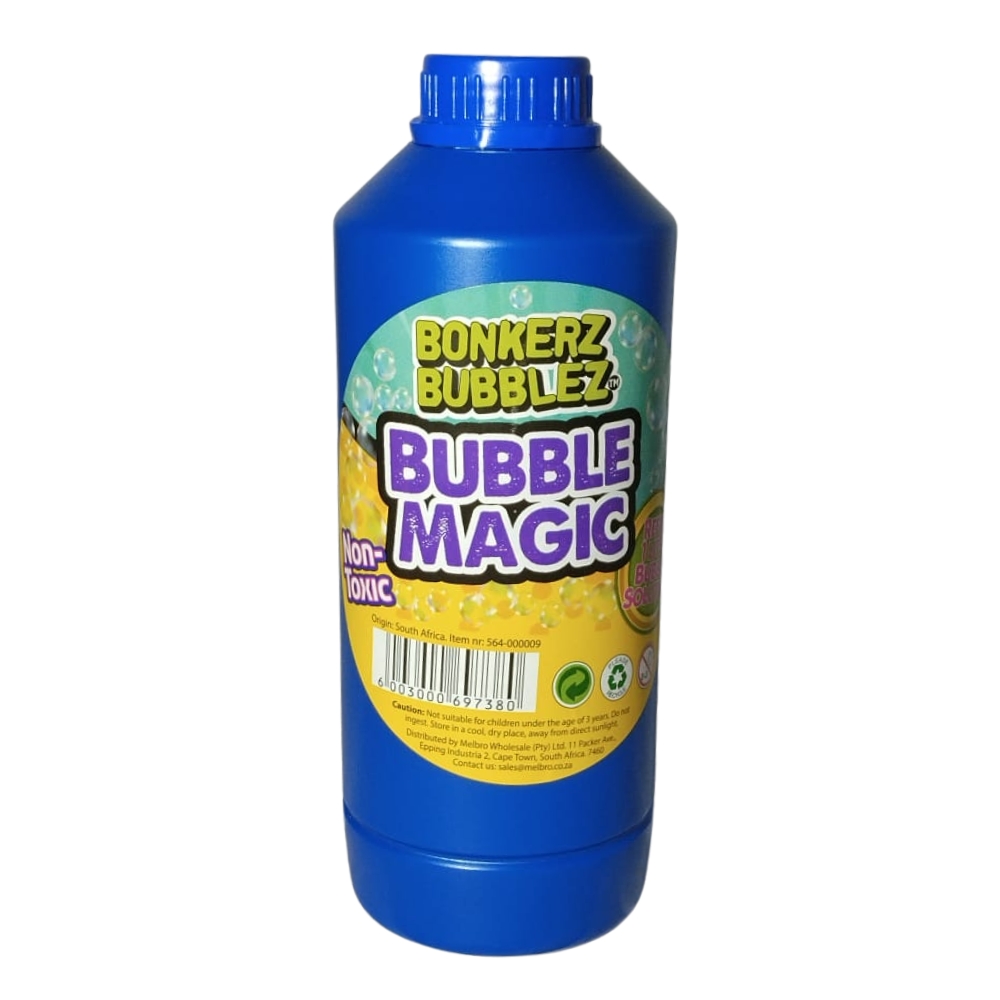 Bonkerz Bubblez – Bubble Magic Liquid Refill Container – 1 Litre – Blue