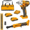 Ingco – Cordless Impact Wrench & Ratchet + Batteries, Charger, Socket & Bag Ingco – Cordless Impact Wrench & Ratchet + Batteries, Charger, Socket & Bag