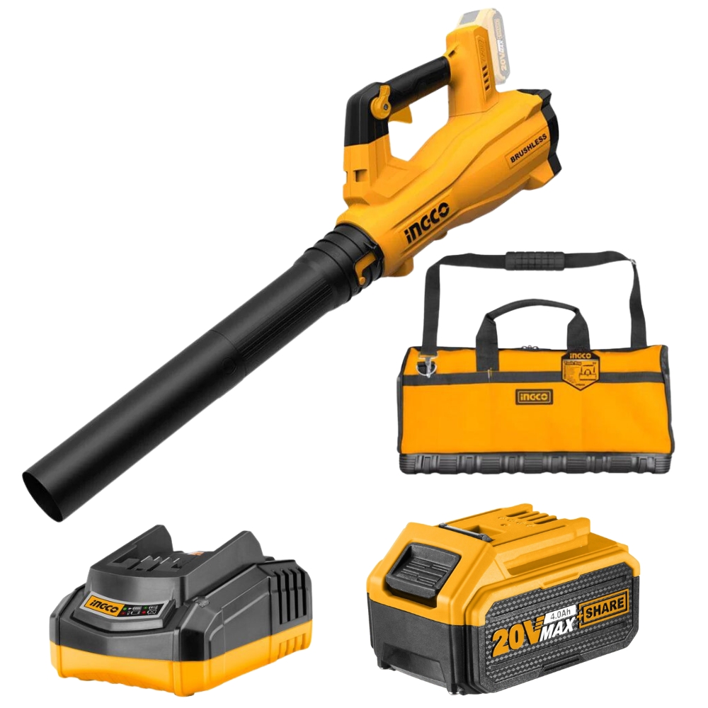 Ingco – Lithium Ion Cordless Blower With Charger, 4.0Ah Battery And Toolbag