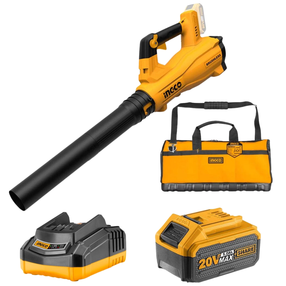 Ingco – Lithium Ion Cordless Blower With Charger, 5.0Ah Battery And Toolbag