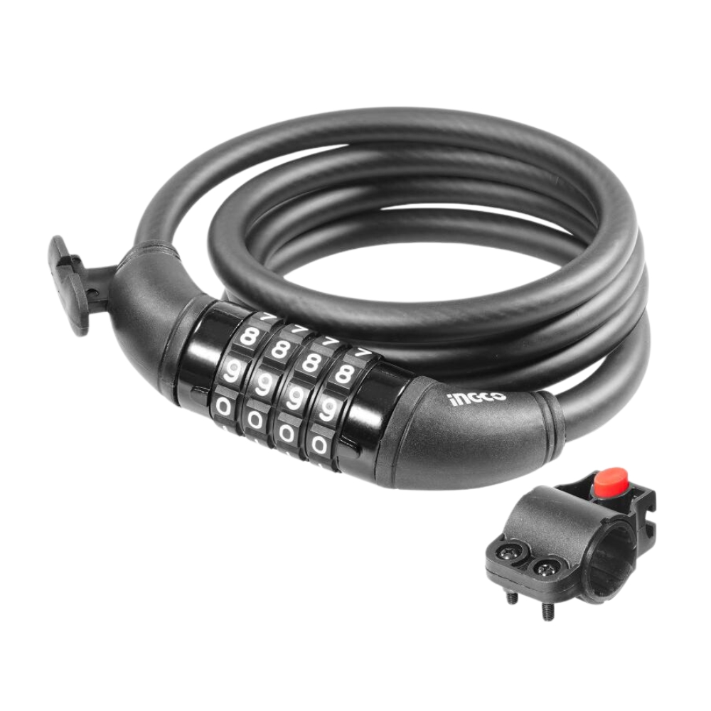 Ingco – 4 Digit Combination bicycle lock (with lock frame)