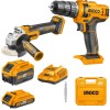 Ingco – Li-Ion Cordless Drill & Angle Grinder with 6.0Ah Battery Ingco – Li-Ion Cordless Drill & Angle Grinder with 6.0Ah Battery