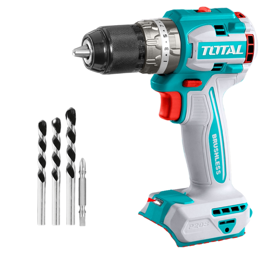 Total – Lithium-Ion Compact Brushless Impact Drill – 20V – 60NM