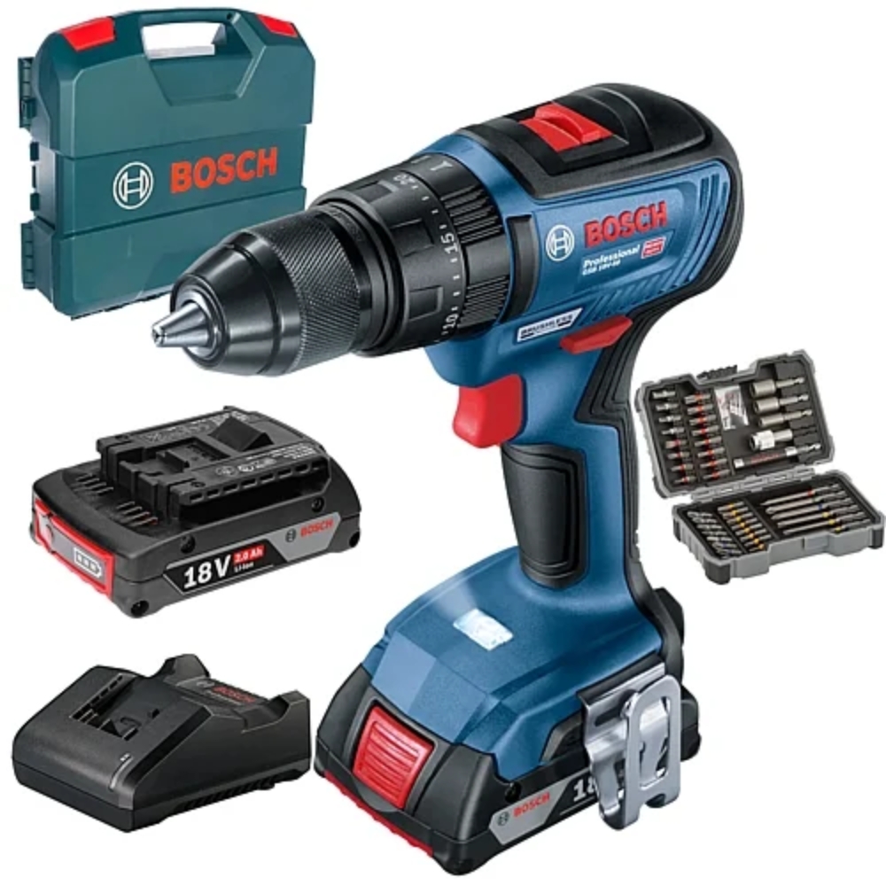 Bosch – GSB 18V-50 Cordless Drill Kit + 43Pc AC Set + Case