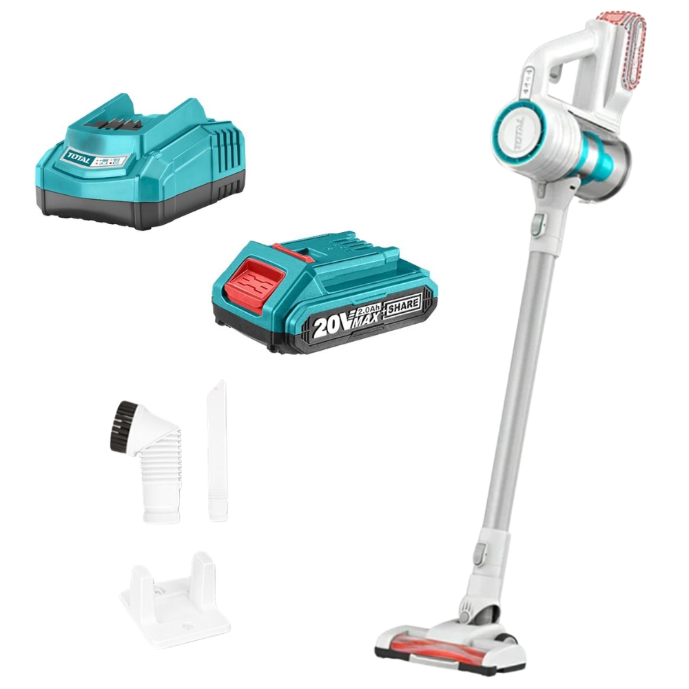 Total Tools – Li-Ion Vacuum Cleaner – 0.8L with 2.0Ah Battery and Charger