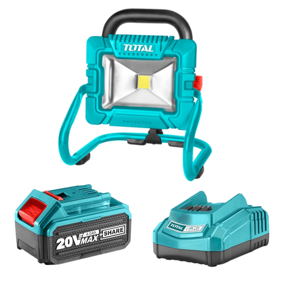 Total Tools – 20V Li-Ion Portable Lamp With 4.0Ah Battery And Charger