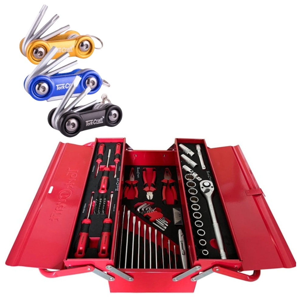 Tork Craft -Toolbox Compact 1/2″ 3 Tray 71 Piece With Allen Key Sets 6 In 1 -3 Piece