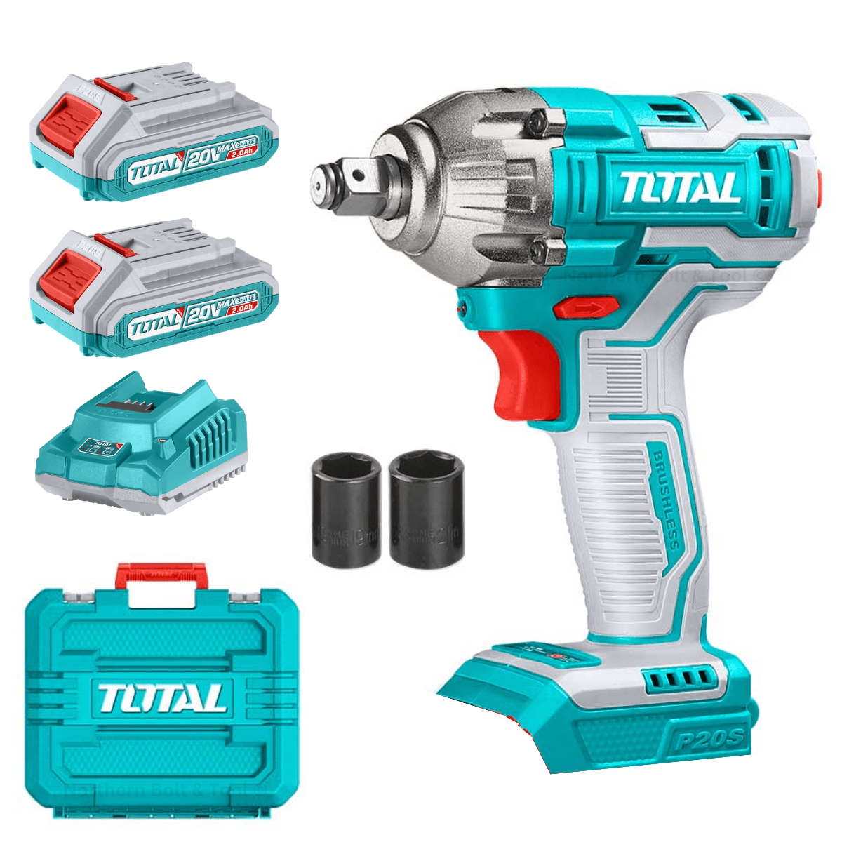 Total Cordless Impact Wrench 300NM 20V Kit