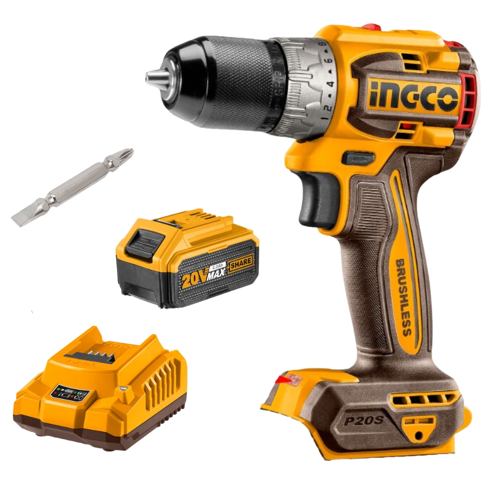Ingco – Cordless Drill – Compact – 60NM with 4.0Ah Battery & Charger