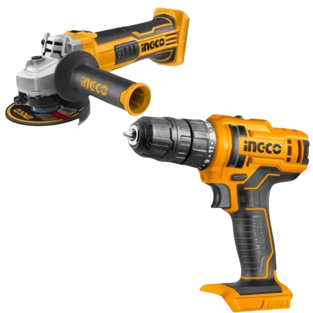 Ingco – Cordless Angle Grinder and Cordless Drill (Machine/Tool Only)