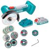 Total Tools – Mini Cut-off Tool with 2Ah Battery, Charger & Asstd Disc 30Pc Total Tools – Mini Cut-off Tool with 2Ah Battery, Charger & Asstd Disc 30Pc