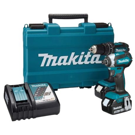 Makita Cordless Driver Drill & Impact Driver with 2 x 3.0 Battery & Charger