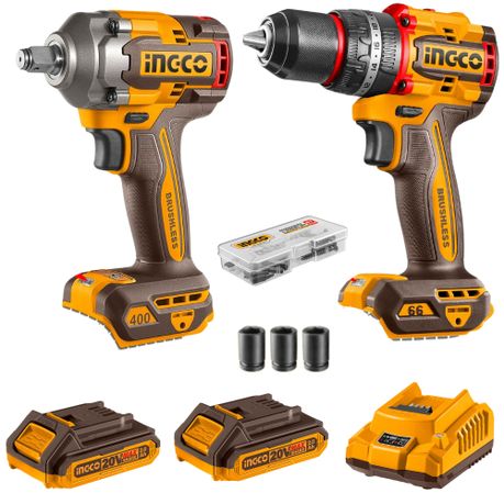 Ingco – Cordless Impact Drill 66Nm & Impact Wrench 400Nm Combo