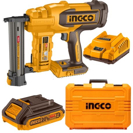Ingco – Cordless Brad Nailer – 20V with 2.0Ah Battery and Charger in Case