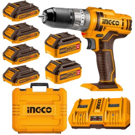 Ingco – Cordless Drill with Charger and Batteries (4 x 2.0Ah and 2 x 4.0Ah)