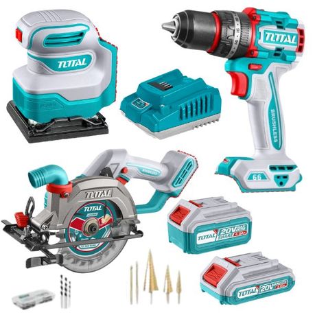 Total Tools – Cordless Impact Drill, Orbital Sander & Circular Saw ComboKit