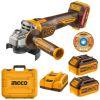 Ingco – Brushless Grinder (1200W) – 115mm with 2x 5Ah Battery and Charger Ingco – Brushless Grinder (1200W) – 115mm with 2x 5Ah Battery and Charger