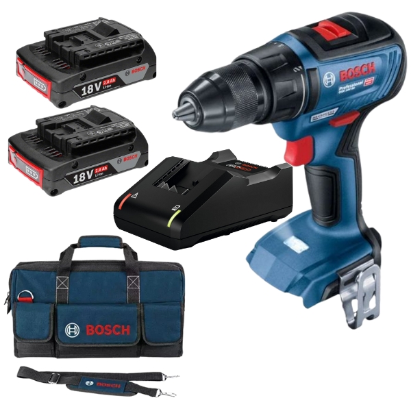 Bosch – Cordless Impact Drill (18V) with 2x Battery 2Ah, Charger & Toolbag
