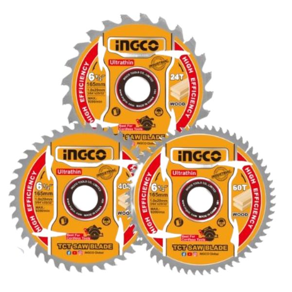 Ingco – Ultra-thin TCT Saw Blade Set – 3 Piece (24T/40T/60T)
