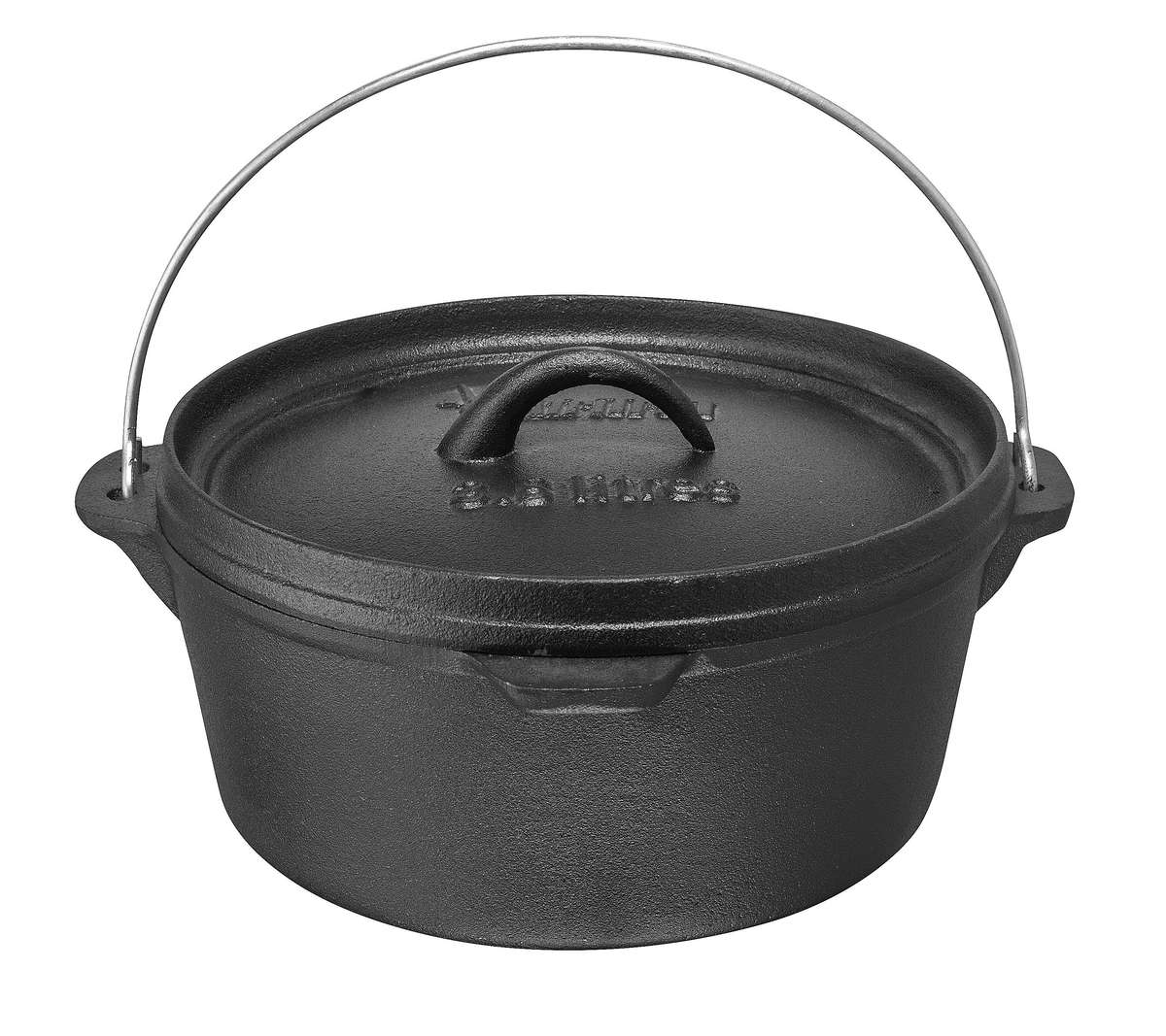 AfriTrail – Cast Iron Flat Potjie Pot – Black
