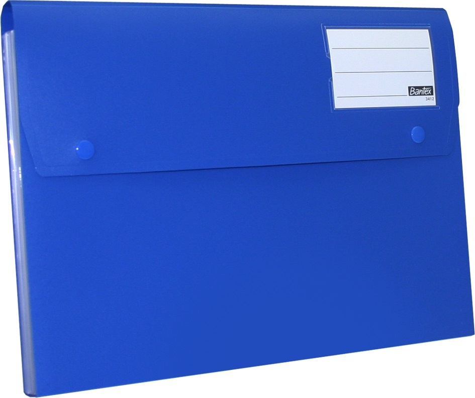 Bantex A4 P.P Expanding File – 6 Partitions – Clear – Cobalt Blue