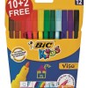 BIC Kids Visa Fine Felt Tip Pens – Assorted Colours, Pack of 12 BIC Kids Visa Fine Felt Tip Pens – Assorted Colours, Pack of 12