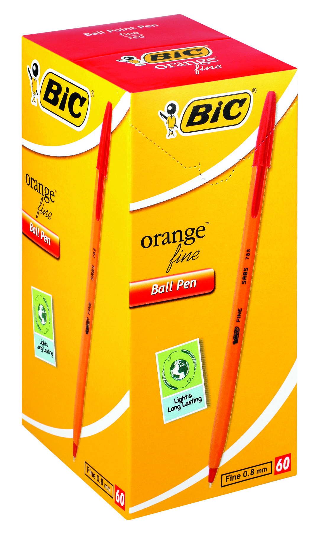 BIC Orange Fine Ballpoint Pens – Red (Box of 60)