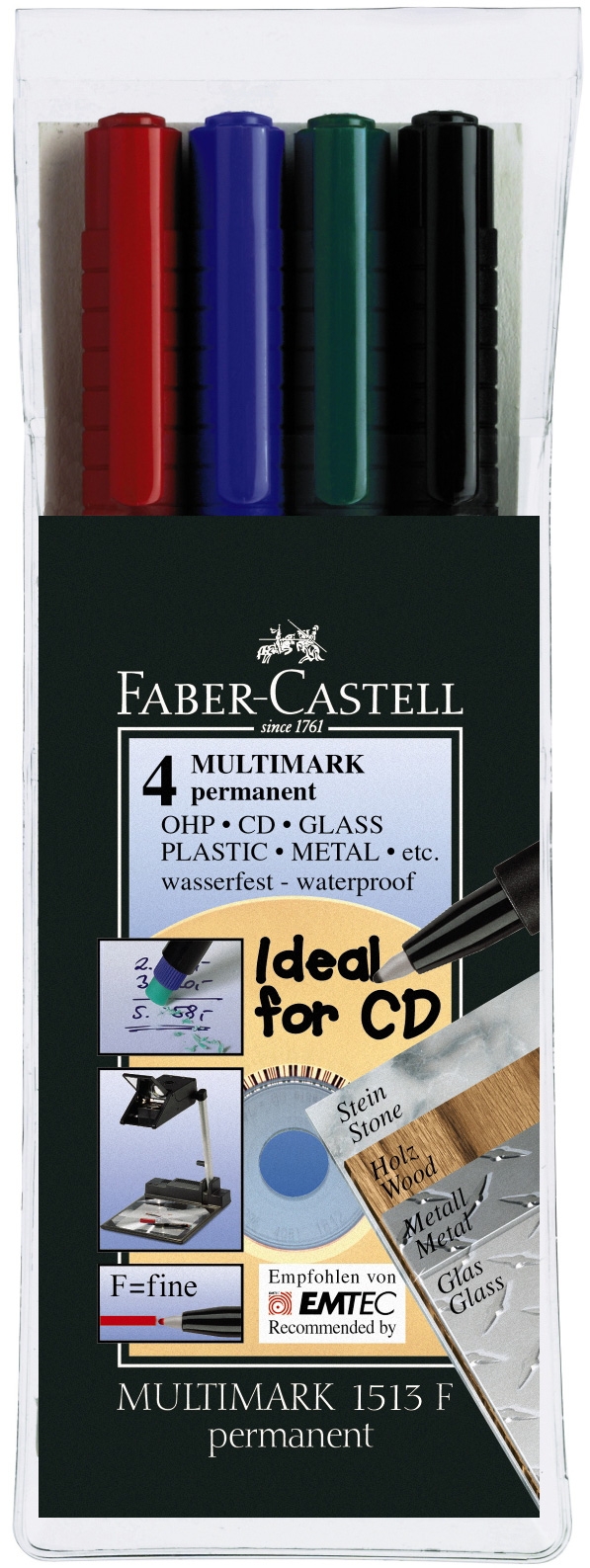 Faber-Castell Multimark Permanent Fine – Set Of 4