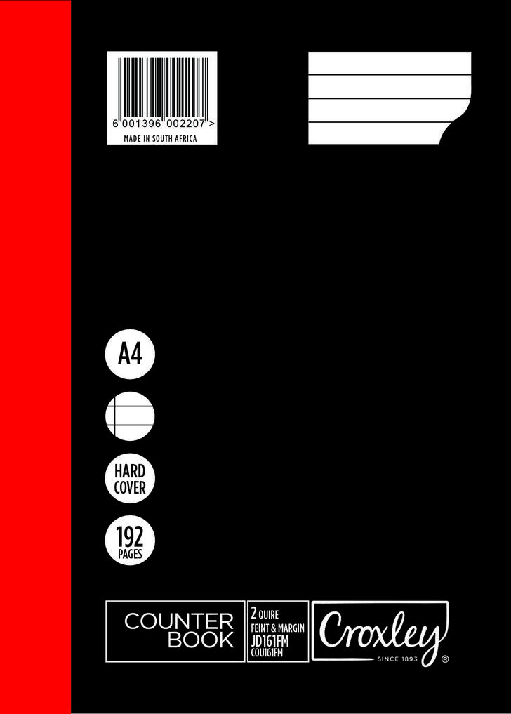 Croxley JD161 2-Quire 192 Page A4 F&M Counter Book (5 Pack)