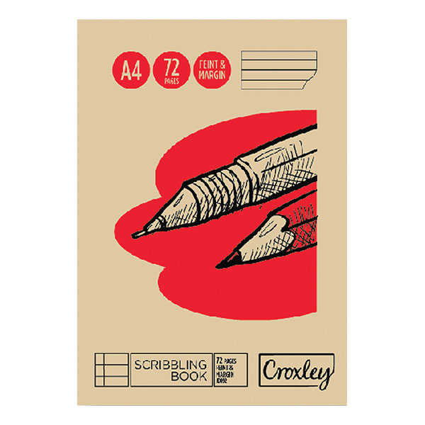 Croxley Springbok JD192 72 Page A4 F&M Scribbling Book (10 Pack)