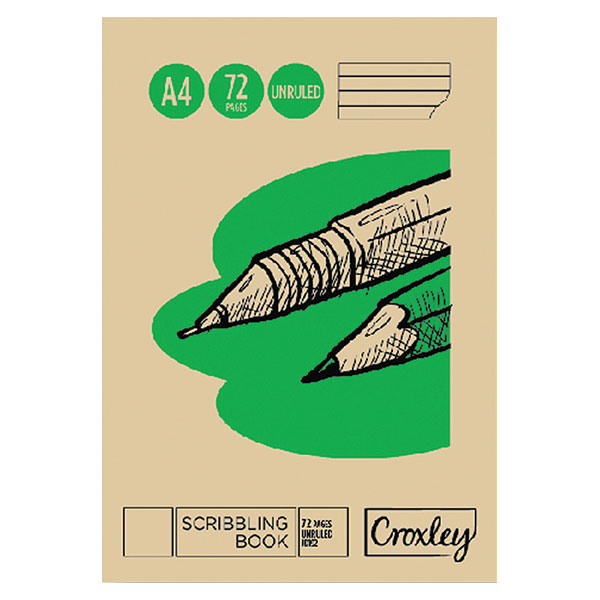 Croxley Springbok JD195 72 Page A4 Unruled Scribbling Book (10 Pack)