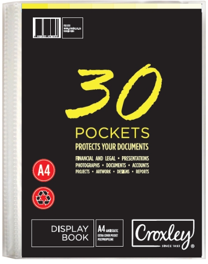 Croxley A4 Hard Cover Display File – 30 Pocket
