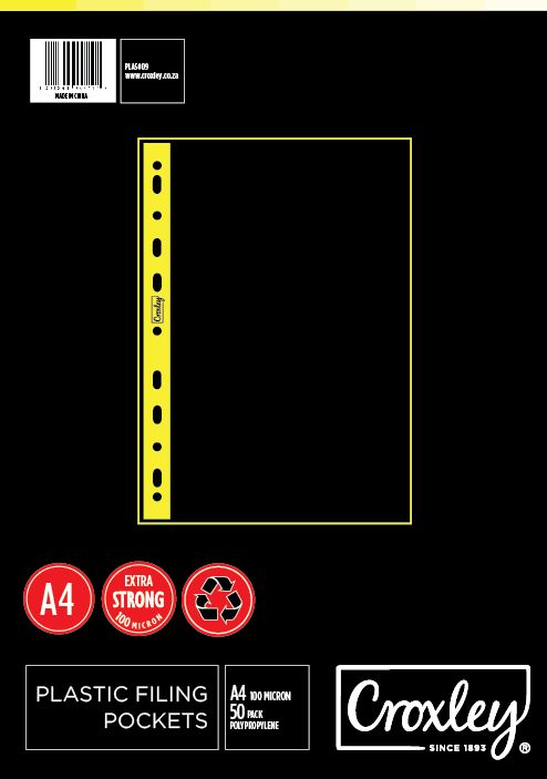 Croxley A4 Filing Pocket 100micron (Pack of 50)