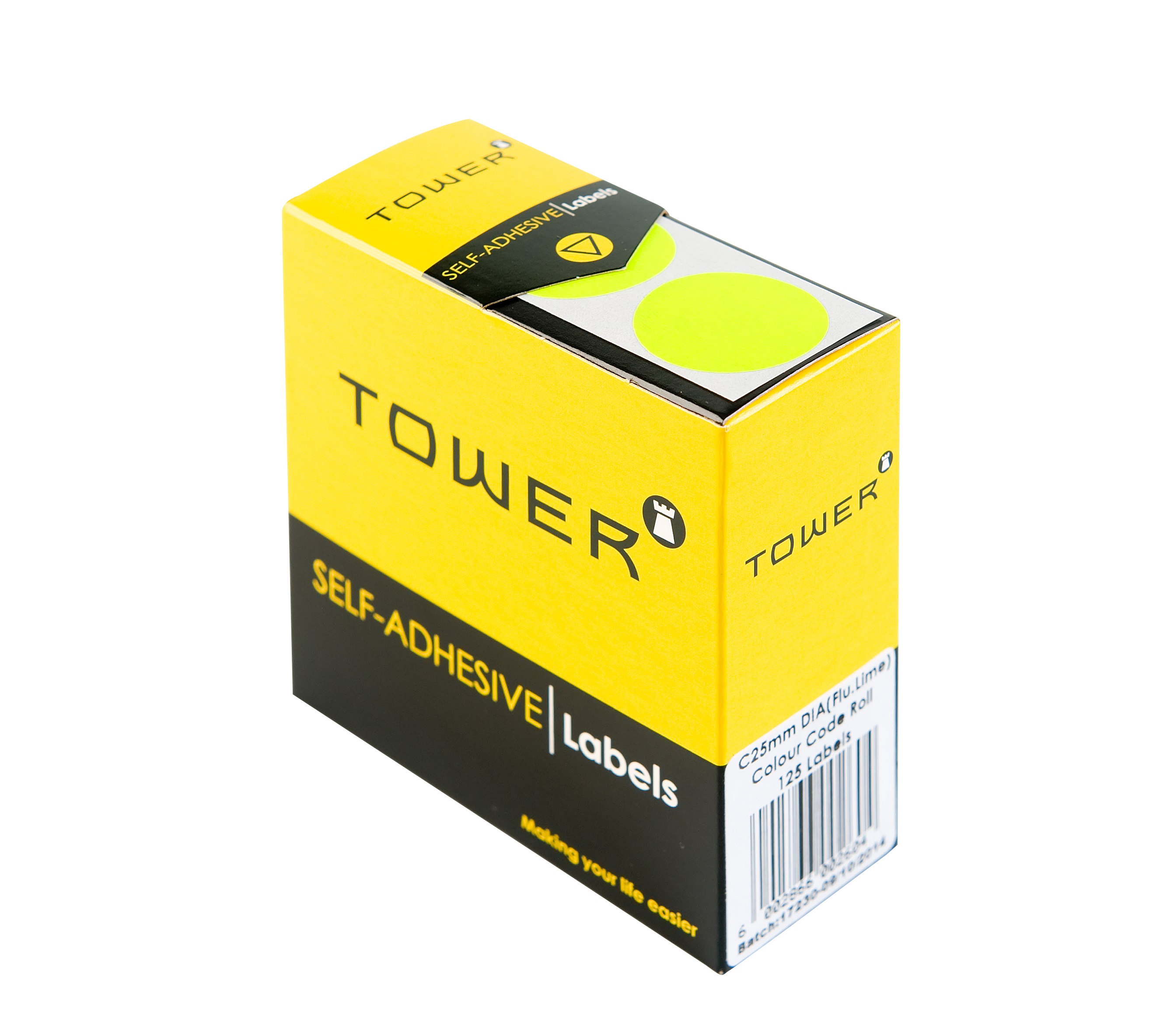 Tower C25 Colour Code Labels – Fluorescent Lime
