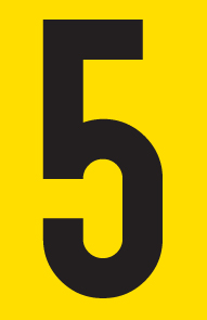 Tower Adhesive Number Sign – Large 5